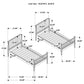 Abram Windsor Twin Over Twin Wood Bunk Bed with Ladder Black