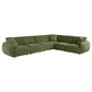 Elysia 6-piece Fabric Upholstered Modular Sectional Sofa Green