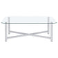 Cronin Rectangular Tempered Glass Top Cocktail Coffee Table Chrome