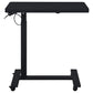 Westpark Pneumatic Adjustable C-Shape Side Table with Casters Black