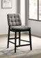 Redbridge Velvet Upholstered Counter Chair Grey and Black (Set of 2)