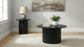 Hamlyn Round Fluted Occasional Side End Table Black