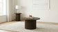 Hamlyn Round Fluted Occasional Side End Table Walnut