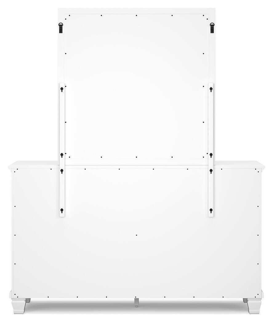 Fortman Twin Panel Bed with Mirrored Dresser