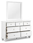 Fortman Twin Panel Bed with Mirrored Dresser
