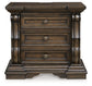 Maylee King Upholstered Bed, Dresser, Mirror, Chest and Nightstand