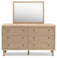 Cielden King Panel Bed with Mirrored Dresser, Chest and Nightstand