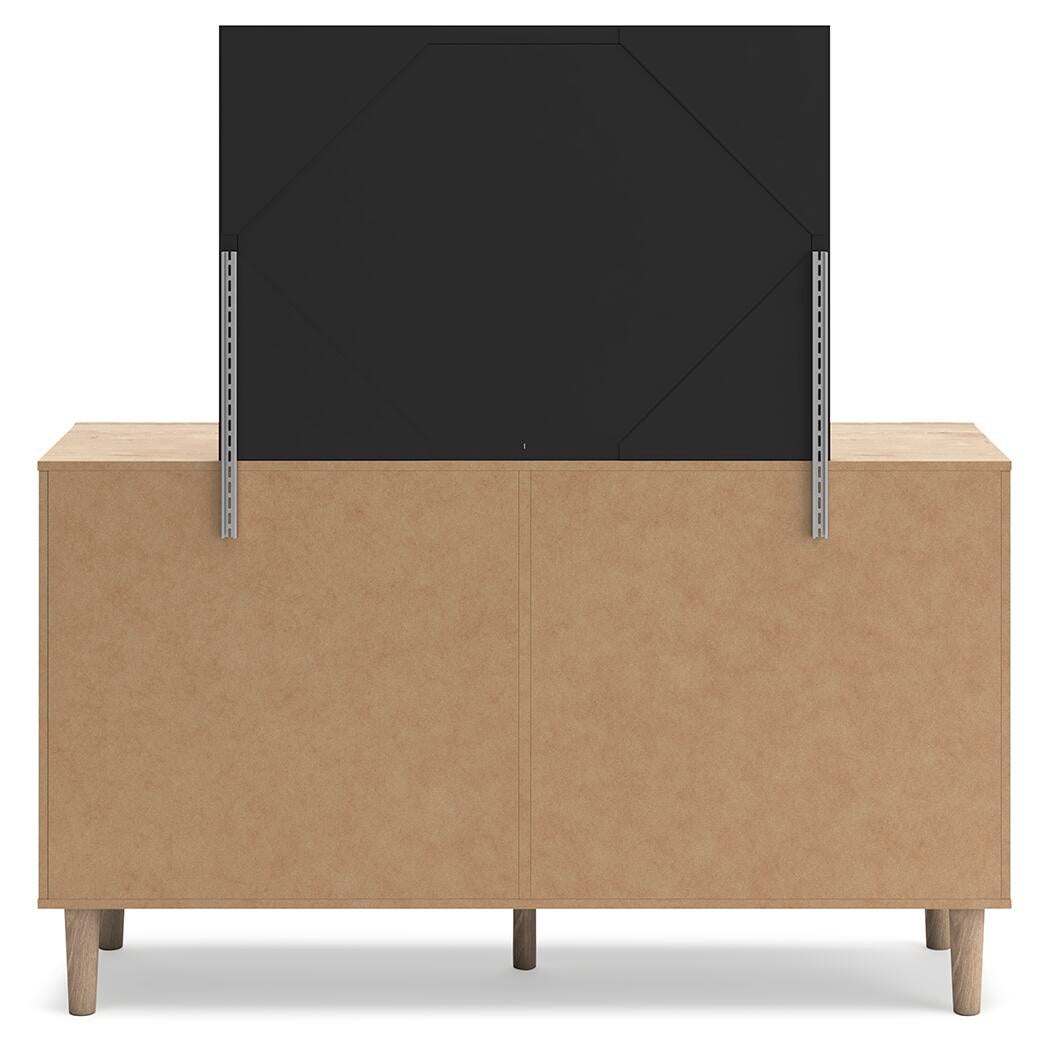 Cielden King Panel Bed with Mirrored Dresser, Chest and Nightstand
