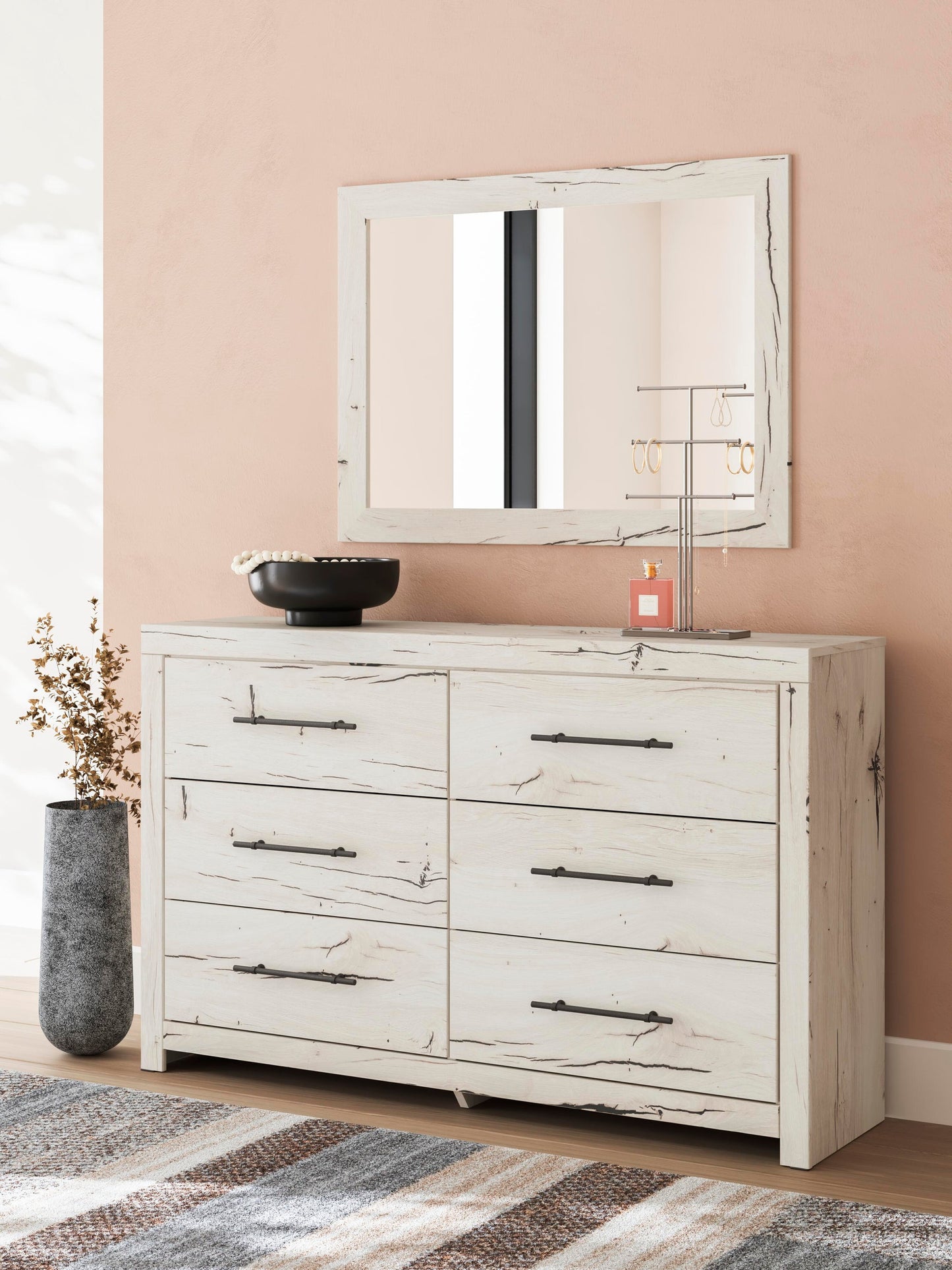 Lawroy Twin Panel Headboard, Dresser, Mirror and Nightstand