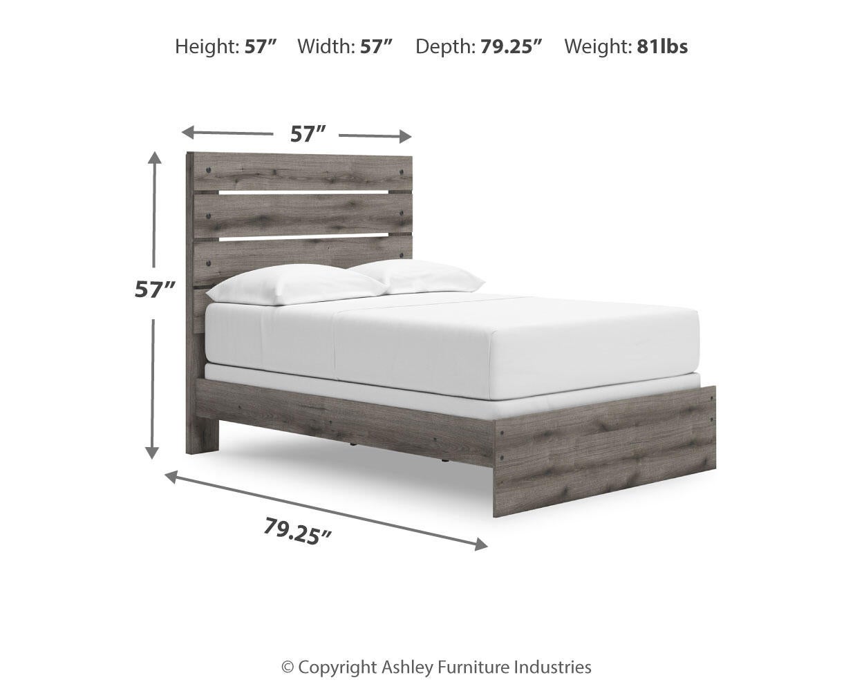 Graystorm Full Panel Bed, Dresser and Mirror