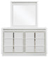 Chalanna California King Upholstered Storage Bed, Dresser, Mirror, Chest and Nightstand