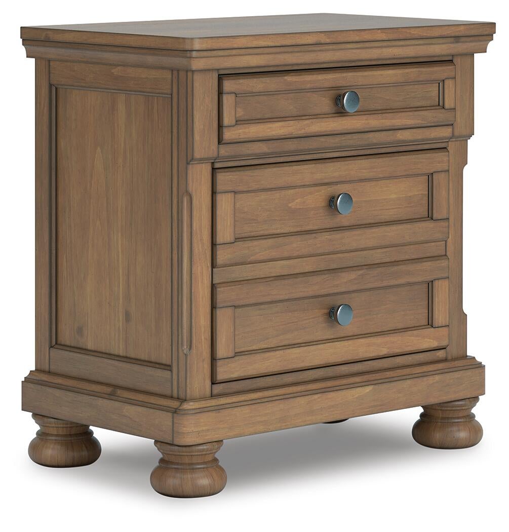 Feddinger Queen Storage Sleigh Bed with Mirrored Dresser, Chest and Nightstand