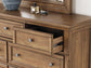 Feddinger Queen Storage Sleigh Bed with Mirrored Dresser and Nightstand