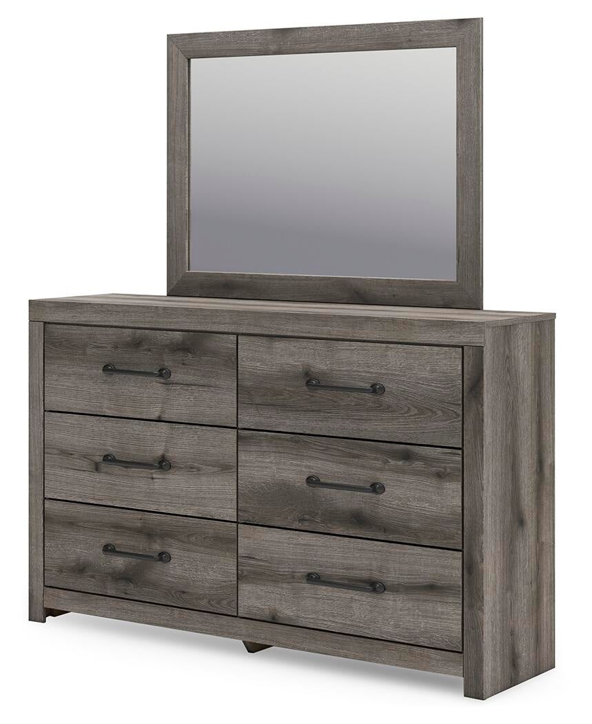 Urbanoore Full Panel Bed with Storage, Dresser and Mirror