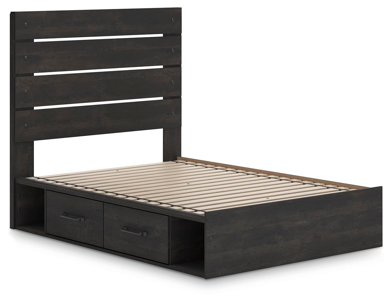 Hollivern Full Panel Bed with Storage, Dresser, Mirror, Chest and Nightstand
