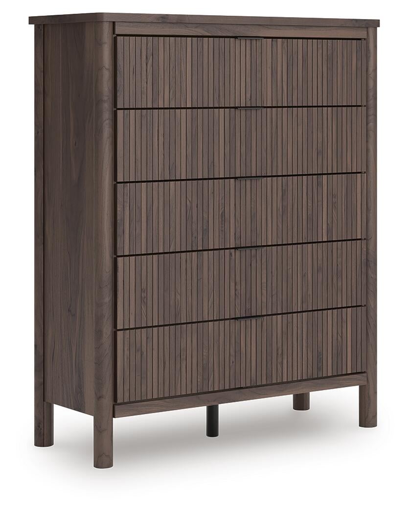 Pamytta King Panel Platform Bed, Dresser, Mirror, Chest and Nightstand