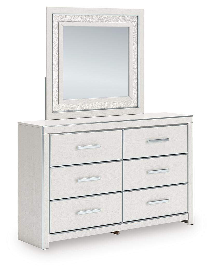 Zuraleus Queen Upholstered Panel Bed, Dresser, Mirror, Chest and Nightstand