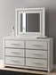 Zuraleus Queen Upholstered Panel Bed, Dresser, Mirror, Chest and Nightstand