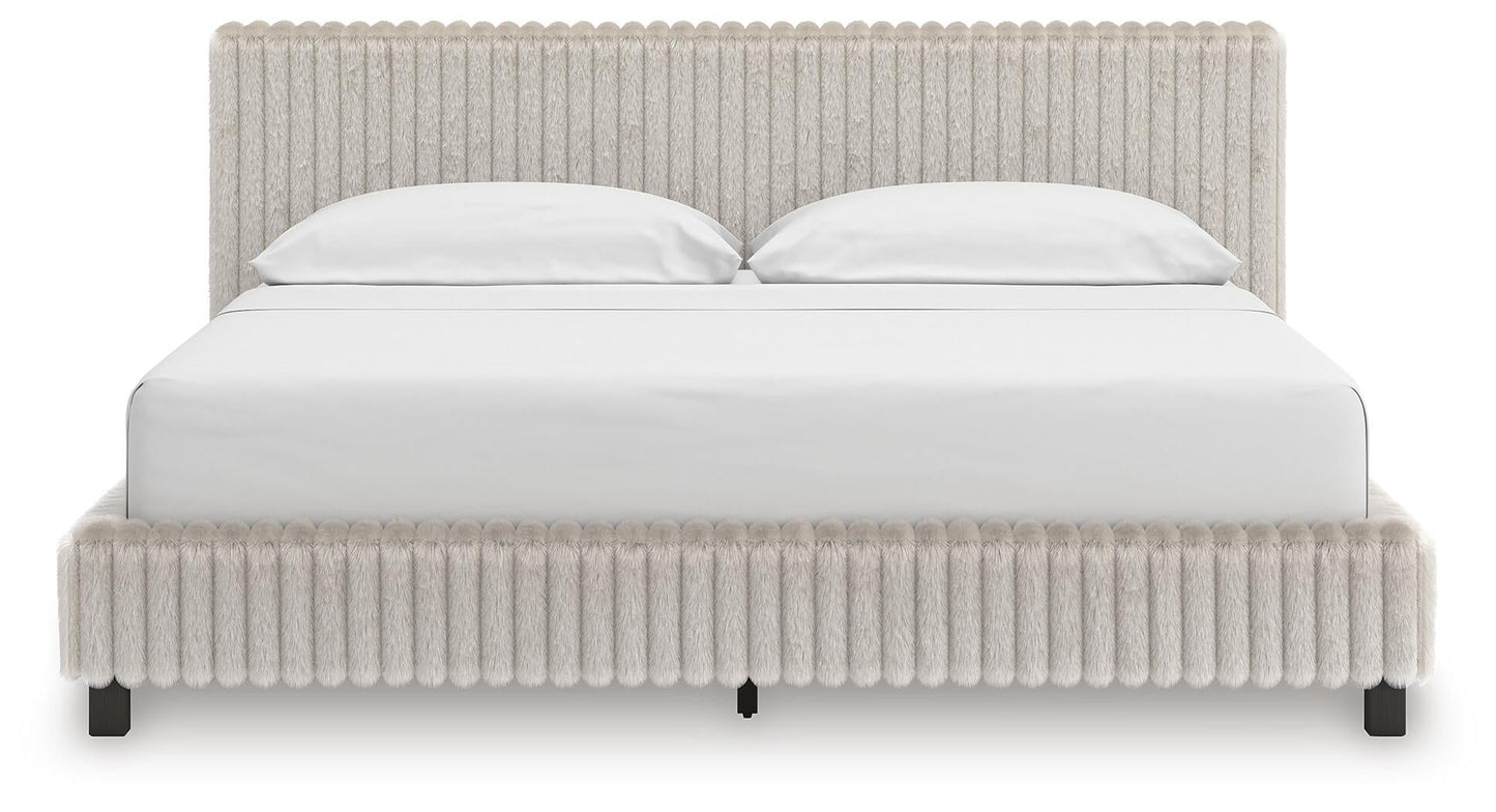 Zuraleus California King Upholstered Bed, Dresser, Mirror, Chest and Nightstand