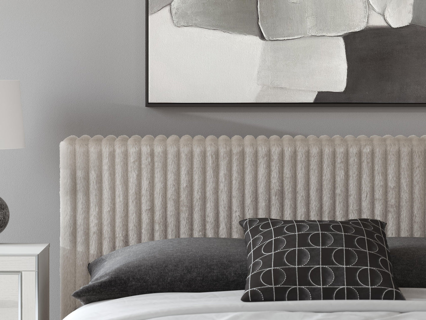 Zuraleus California King Upholstered Bed, Dresser, Mirror, Chest and Nightstand
