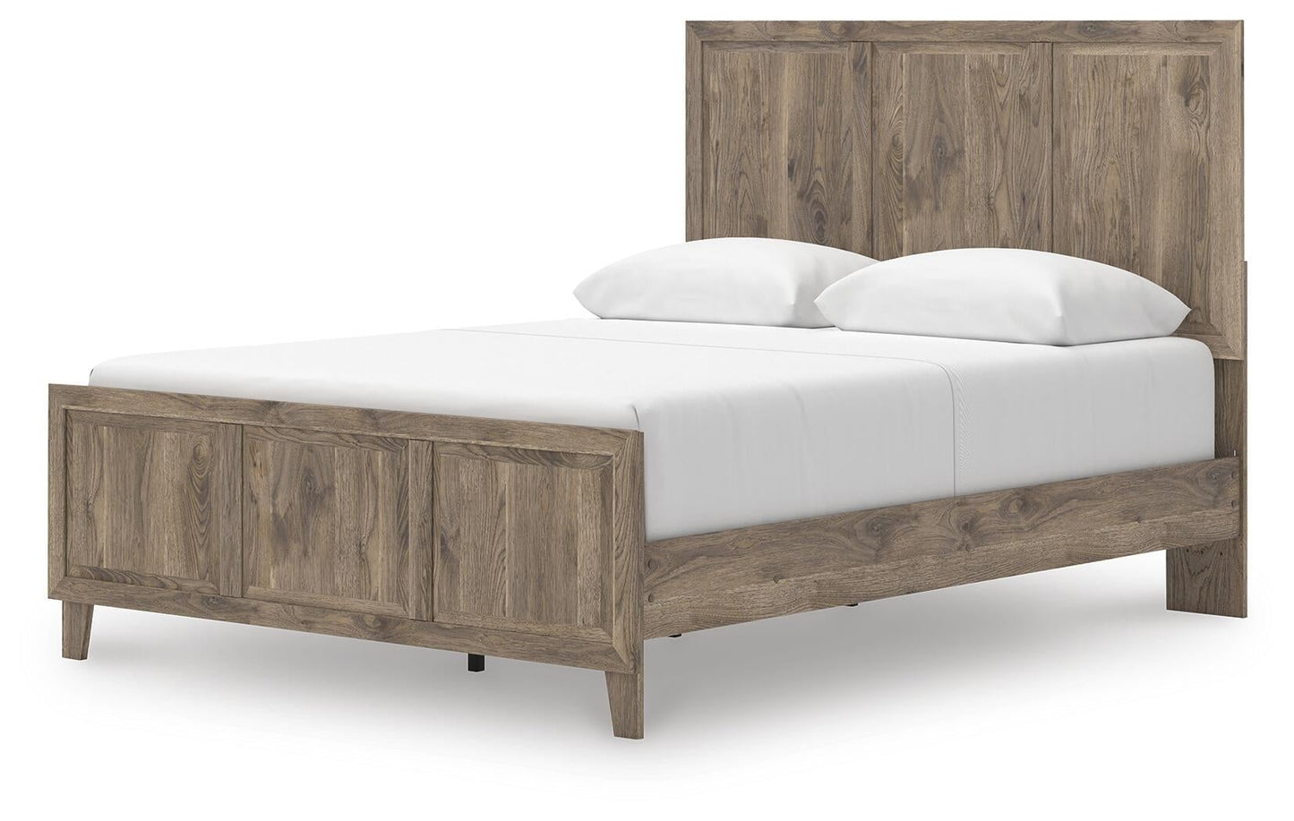 Rusticott Queen Panel Bed with Mirrored Dresser