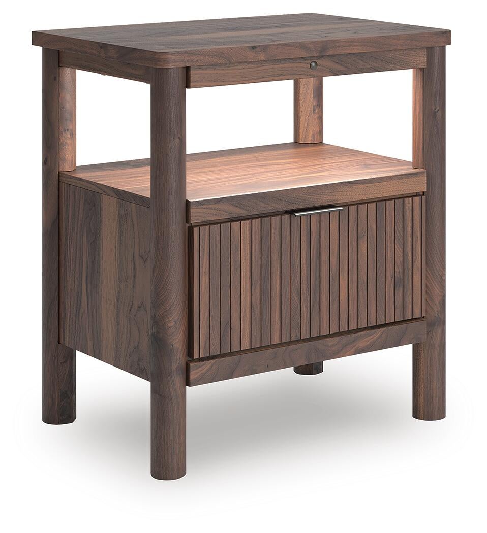 Pamytta Twin Upholstered Panel Bed, Dresser, Mirror and Nightstand