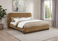 Baldacci Upholstered Eastern King Platform Bed Curry and Walnut