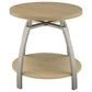 Dacre Round Engineered Wood Top Side End Table Greige