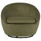 Myernick Velvet Upholstered Swivel Accent Chair Olive