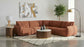 Elysia Chenille Upholstered Modular Armless Chair Coral