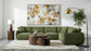 Elysia Chenille Upholstered Modular Armless Chair Green