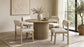 Kehoe Upholstered Dining Side Chair Cream and Natural Oak (Set of 2)