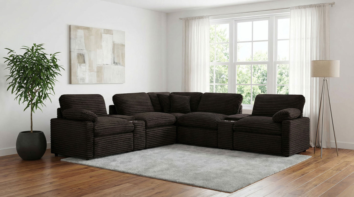 Collins Modular Armless Chair Chocolate Brown