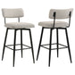 Levine Fabric Upholstered Swivel Bar Chair Cream (Set of 2)