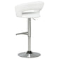 Travia Adjustable Leatherette Swivel Bar Stool White and Chrome
