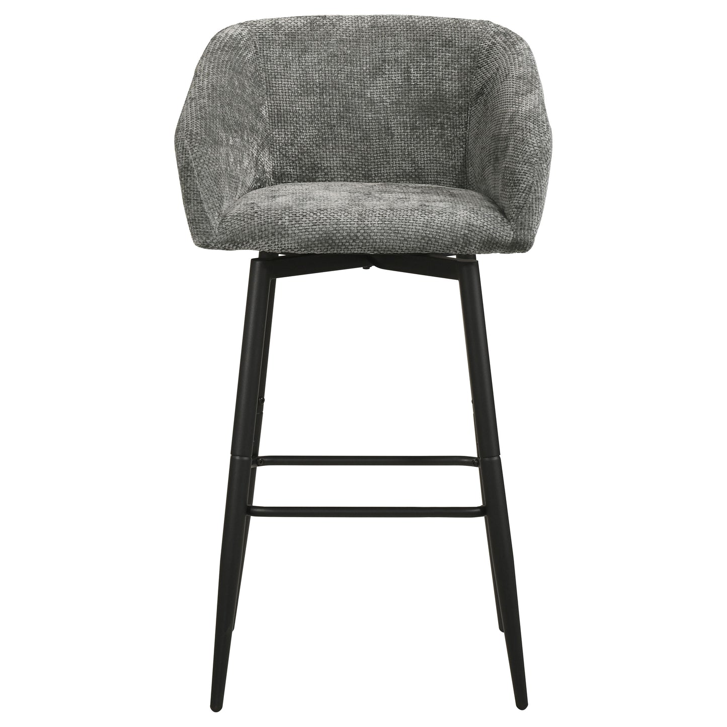 Rainer Fabric Upholstered Swivel Bar Chair Charcoal (Set of 2)