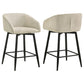 Rainer Fabric Upholstered Swivel Counter Height Chair Cream (Set of 2)