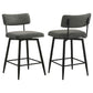 Levine Fabric Upholstered Swivel Counter Chair Grey (Set of 2)