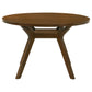 Mueller 48-inch Round Mindi Veneer Dining Table Brown
