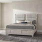 Farre Eastern King Upholstered Storage Platform Bed Washed Grey